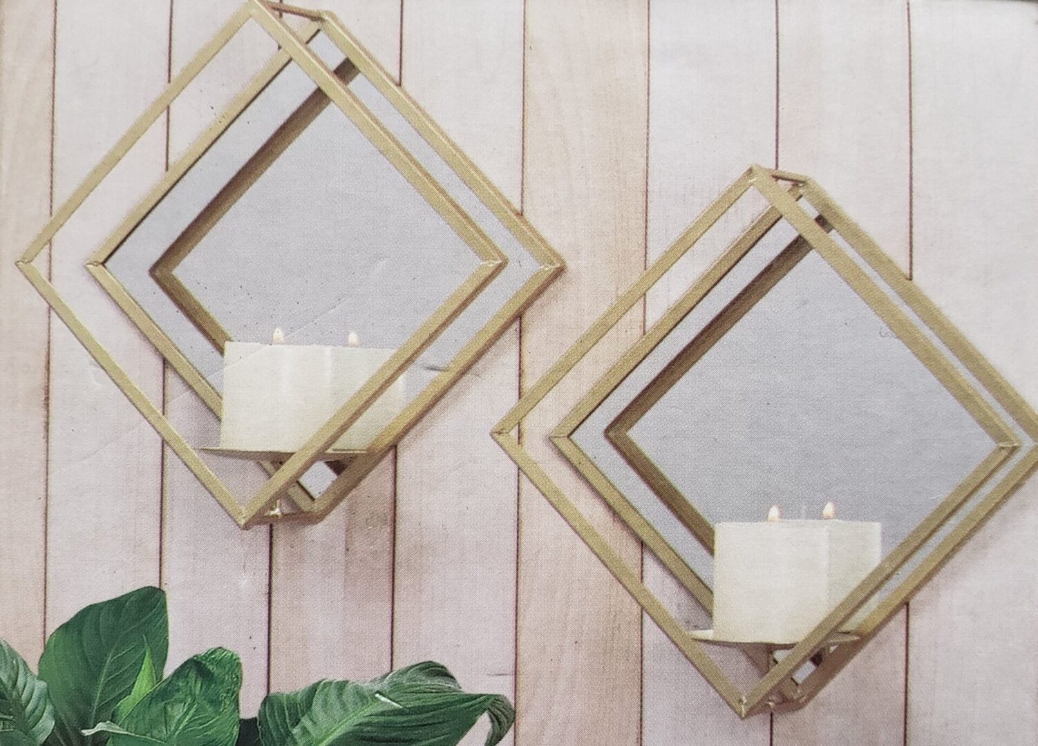 Wall Mirrored Candle Sconces
